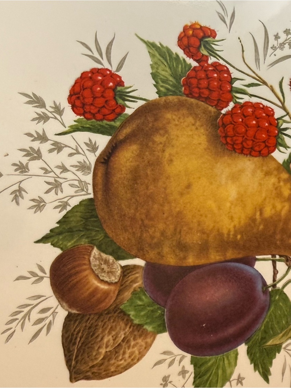 Botanical Fruit Ceramic Trivet - Gold, Red, Purple